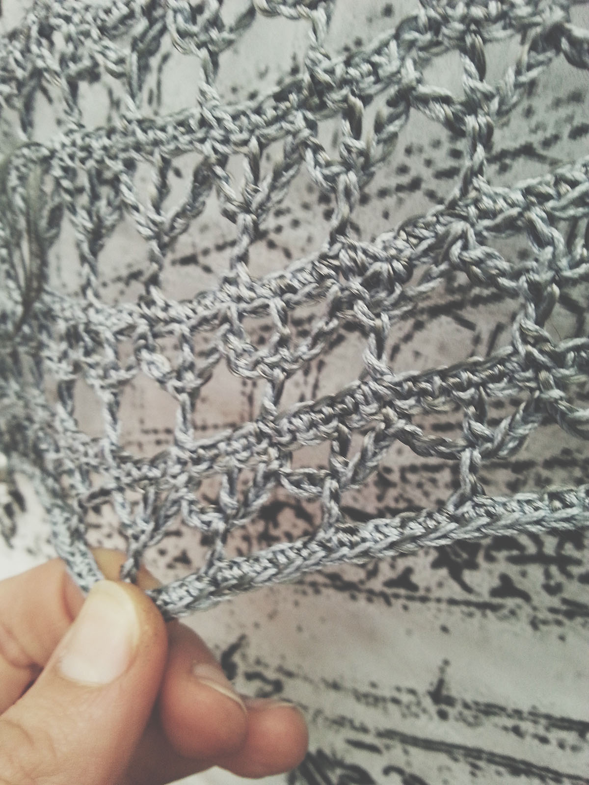 metalic lace crocheted to look like architectural details on a mosque