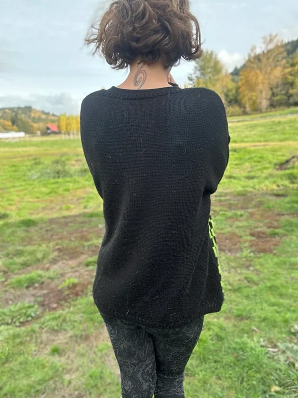 Detail of plain black back