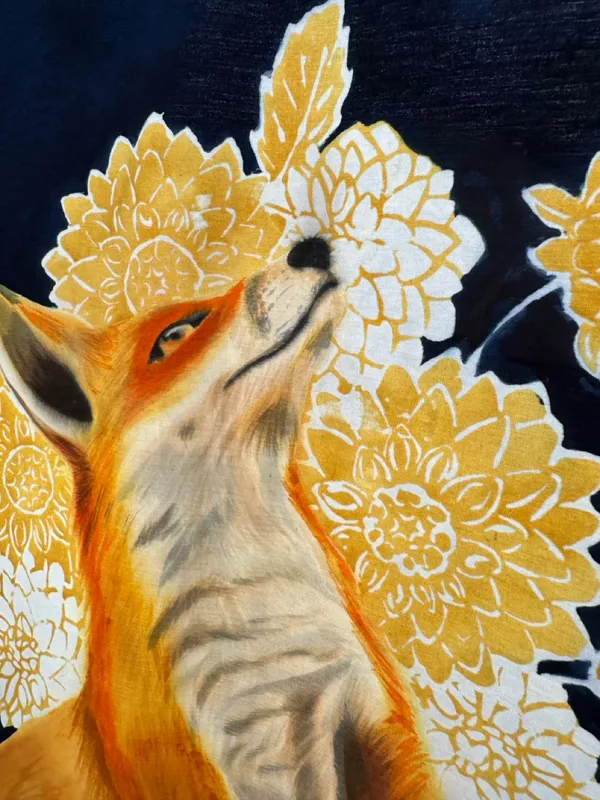 detail of jumping fox