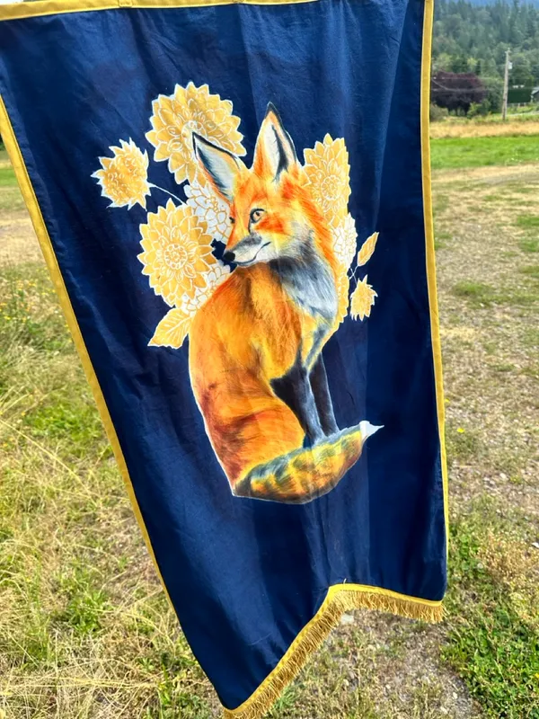 fox banner waving in the wind