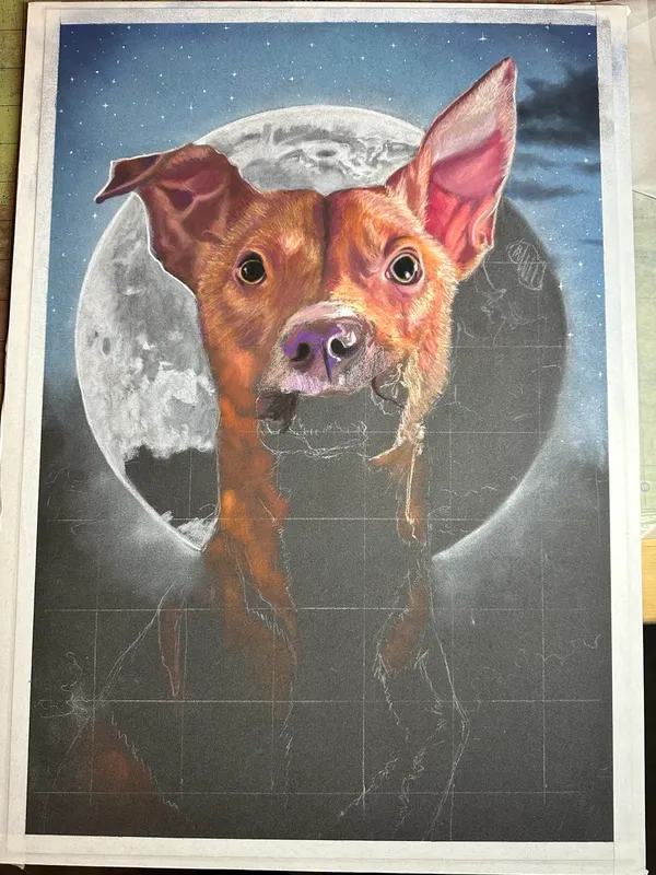 partially finished portrait