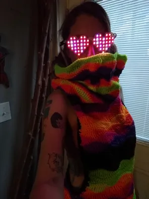 LEDS in a heart shaped array made into glasses