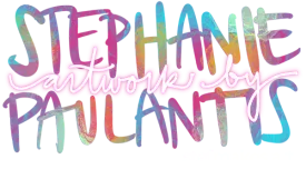 Artwork by Stephanie Paulantis (colorful logo)