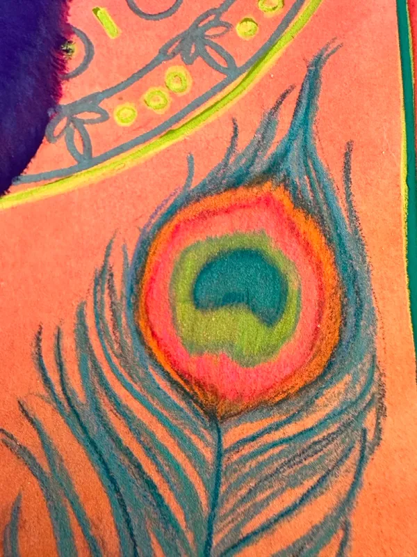 detail of a peacock feather